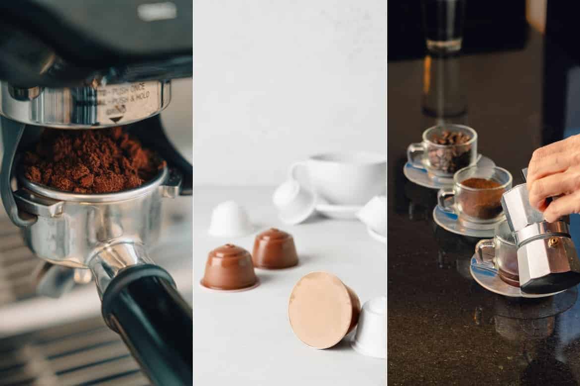 Tri načina pripreme kave: espresso s mljevenom kavom, kapsule i tradicionalna moka kafetijera